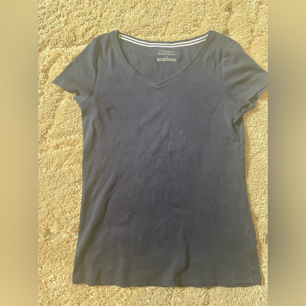 Talbots Classic Navy Short Sleeve Tee
